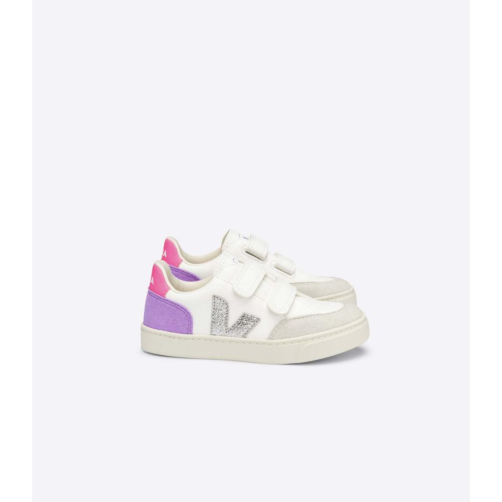 Veja V-12 CHROMEFREE Sneakers Kinderen White/Purple | NL 880JPQ